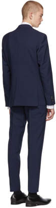 BOSS Navy Check Nalton Pirko Slim Suit