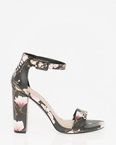 Thumbnail for your product : Le Château Floral Faux Leather Ankle Strap Sandal