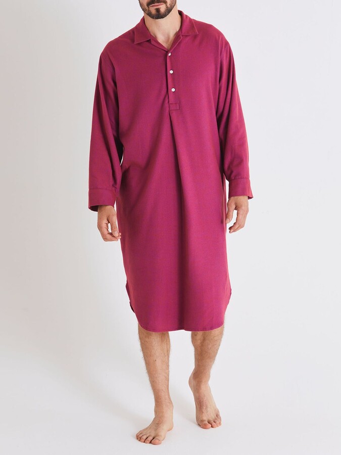 British Boxers Herringbone Brushed Cotton Nightshirt - ShopStyle Pyjamas