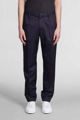 Emporio Armani Pants In Blue Wool And Polyester