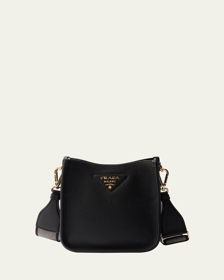 Prada Mini Daino Soft Leather Hobo Crossbody Bag