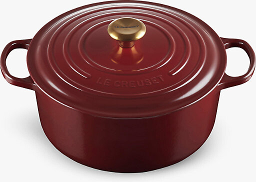 Le Creuset White Signature Round Cast-Iron Casserole Dish 28cm 28cm