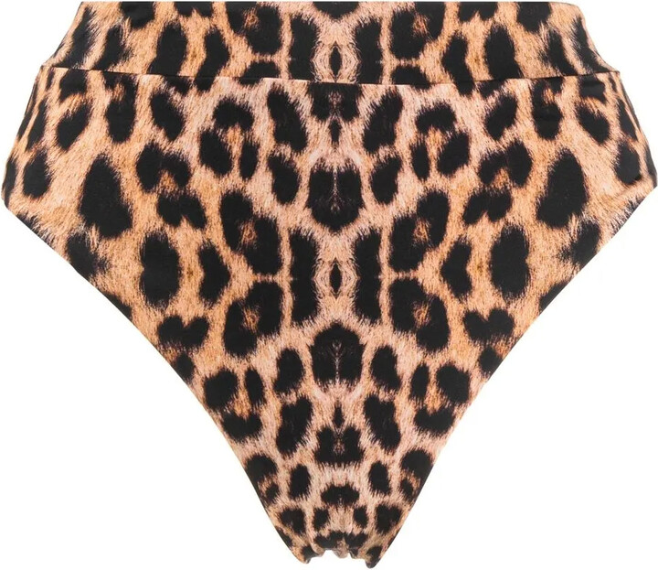 Noire Swimwear LeopardPrint Bikini Bottoms ShopStyle Two Piece Swimsuits
