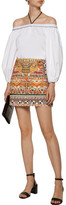 Thumbnail for your product : Camilla Embellished Embroidered Quilted Printed Cotton Mini Skirt