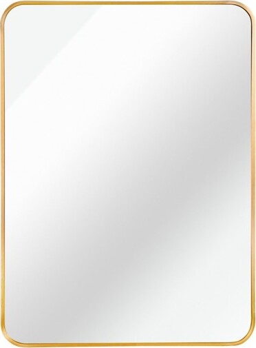TopComfyMakeupMirrorsGoldMetalFramedRectangularBathrromMirrorLivingRoomVanityMirrorWallDecorMirrorforBedroomGold32\