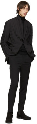 Isabel Benenato Black Satin Stripe Trousers