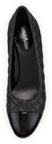 Thumbnail for your product : Neiman Marcus Lancer Quilted Cap-Toe Wedge, Black