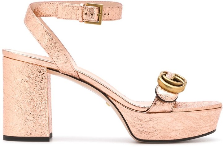 gucci gold platform shoes