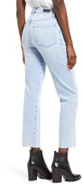 Thumbnail for your product : Le Jean Sabine High Waist Raw Hem Ankle Straight Leg Jeans