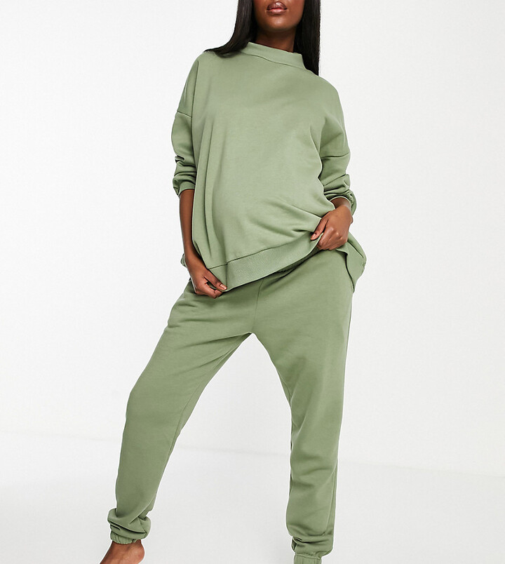Chelsea Peers Maternity eco jersey lounge sweatpants in sage green -  ShopStyle Joggers & Sweats