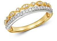 Bloomingdale's Diamond Two-Tier Band Ring in 14K White Gold & 14K Yellow Gold, 0.25 ct. t.w. - 100% Exclusive