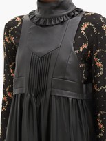 Thumbnail for your product : Paco Rabanne Ruffled Faux-leather Pinafore Dress - Black