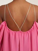 Thumbnail for your product : Anna October - Cut Out Shoulder Silk Dress - Womens - Pink