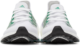 adidas White & Green Ultraboost 21 Sneakers