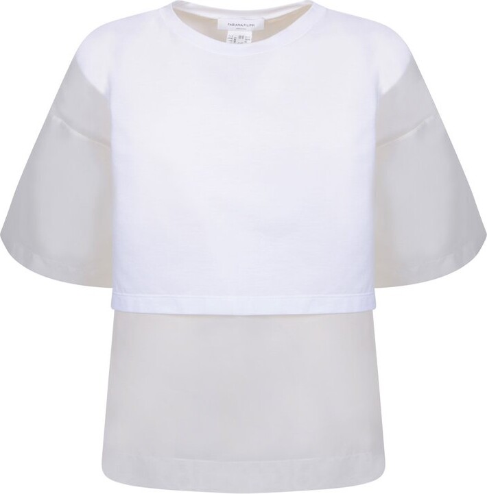Fabiana Filippi Semi-Sheer Panelled Crewneck Top