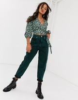 Thumbnail for your product : ASOS DESIGN Balloon leg boyfriend jeans in green acid wash