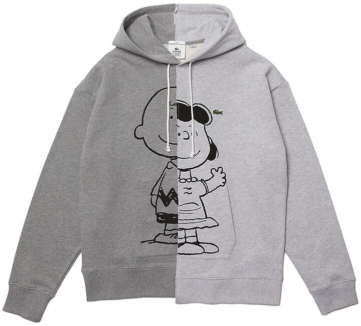 Lacoste x Peanuts Half-and-Half Hooded Sweatshirt - ShopStyle