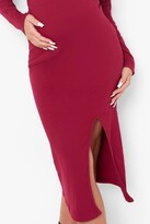 Thumbnail for your product : boohoo Maternity Side Split Rib Midaxi Skirt