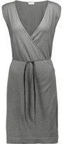 Thumbnail for your product : Brunello Cucinelli Wrap-Effect Embellished Cashmere And Silk-Blend Dress