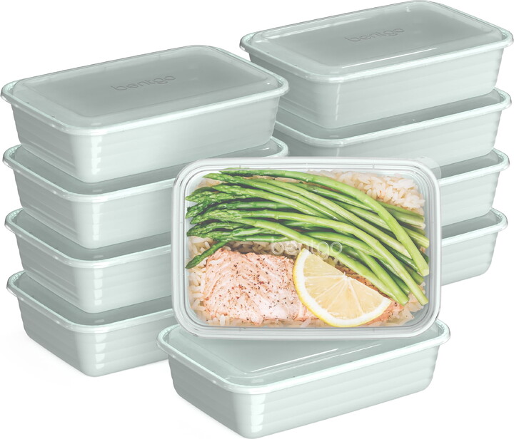 Bentgo Prep - 20-Piece 1-Compartment Reusable Meal Prep Containers with Lids, PFAS & BPA Free Materials, Durable, Microwave, Freezer, & Dishwasher Safe To Go Food Storage (Mint)