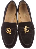Thumbnail for your product : Hermes Suede Round-Toe Loafers