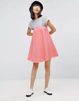 Thumbnail for your product : ASOS Denim Strapless Dress In Pink