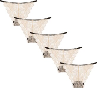 Milax Bikini Underwear for Women Pack Cotton 5PCs Seamless Lace