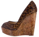 Thumbnail for your product : Christian Louboutin Ponyhair Leopard Print Wedges