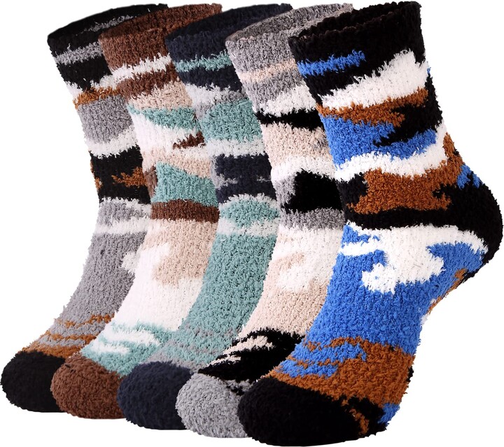 WYTartist Mens Slipper Socks Fuzzy Warm Fleece Lined NonSkid Soles