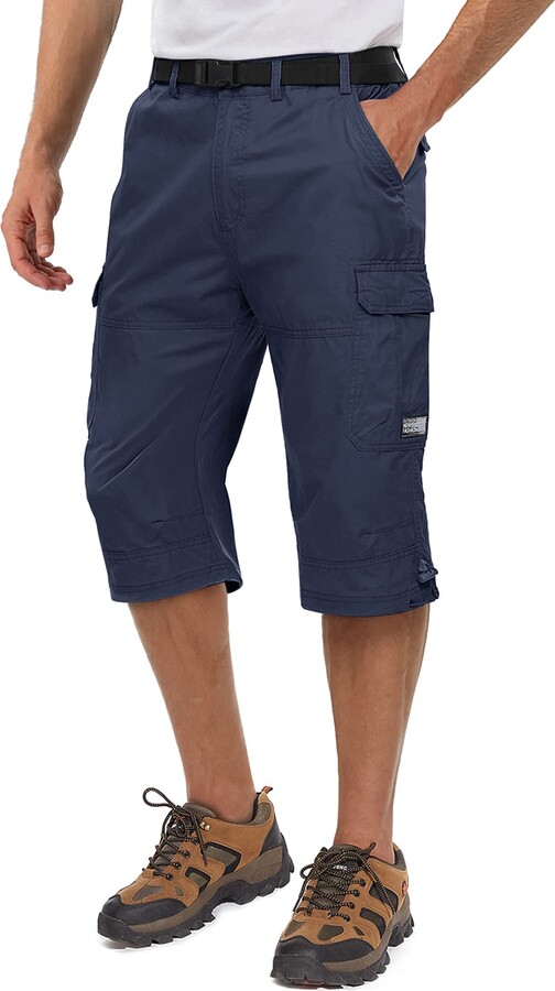 TACVASEN Work Shorts Men Cotton Cargo Shorts Capri Military Shorts