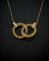 Thumbnail for your product : Italian Gold 14K Mesh Double Circle Necklace