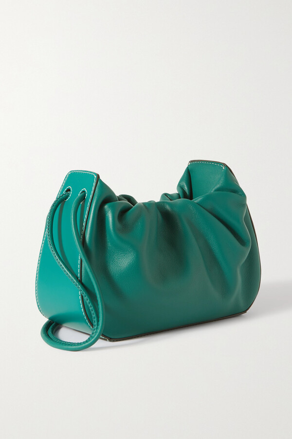 STAUD Kiki Mini Gathered Leather Tote - Blue - ShopStyle Shoulder Bags