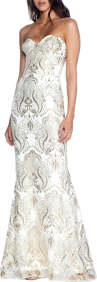 ivory sequin gown