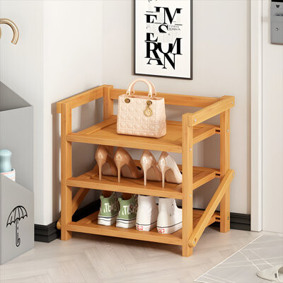 Winston Porter Simple Folding Multi Layer Bamboo Shoe Rack - Large Capacity Storage At Home Dormitory Doors