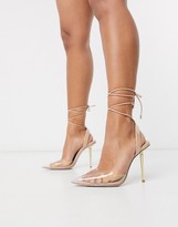 asos design pixie pointed high heels with studs