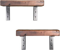 Heirloum(tm) 2 Piece Pine Bracket Shelf with Reclaimed Wood