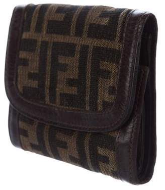 Fendi Leather-Trimmed Zucca Print Wallet