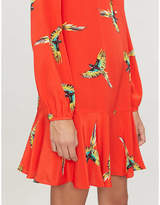Thumbnail for your product : Diane von Furstenberg Bird-print silk-crepe mini dress