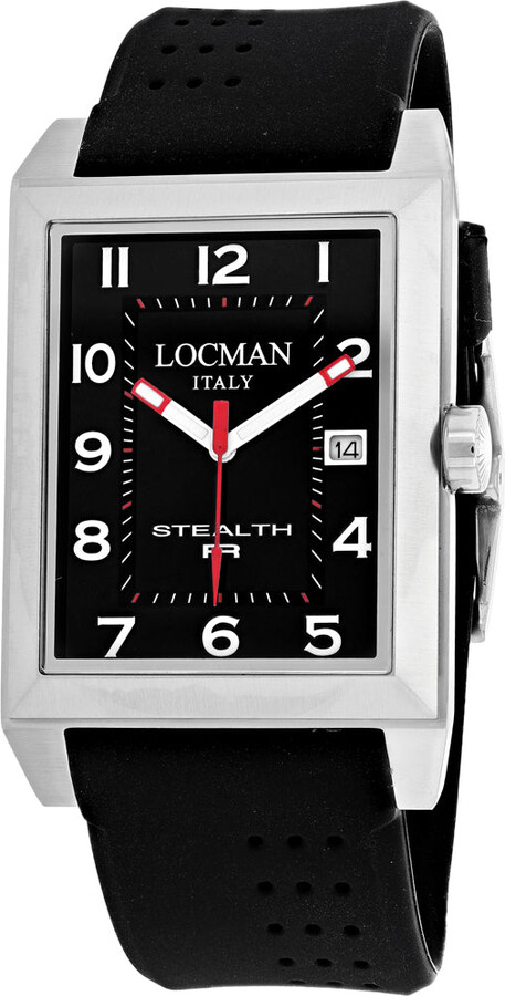 Locman Men's Stealth Black Rectangle 34mm