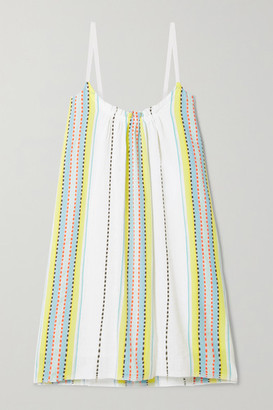 Lemlem + Net Sustain Welela Striped Cotton-blend Mini Dress - White