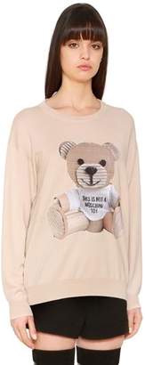 Moschino Wool Knit Sweater W/ Cardboard Bear