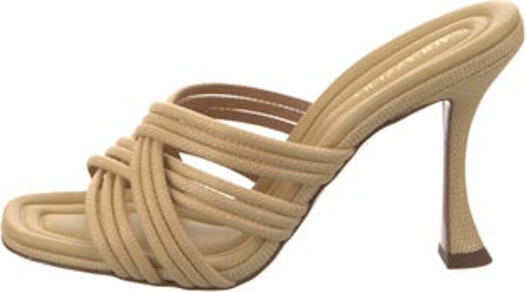 Aquazzura Raffia Slides Neutrals Includes Dust Bag