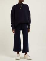 Thumbnail for your product : Roche Ryan Mid Rise Drawstring Cashmere Trousers - Womens - Navy