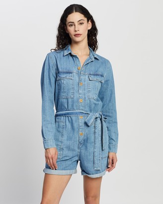Outland Denim Women's Blue Playsuits - Lori Playsuit - Size One Size, S at The Iconic