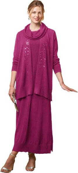 Jessica London JessicaLondon2-PieceSweaterDress-26/28Raspberry