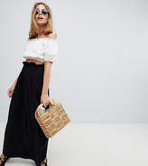 Thumbnail for your product : ASOS Petite DESIGN Petite maxi skirt with paperbag waist