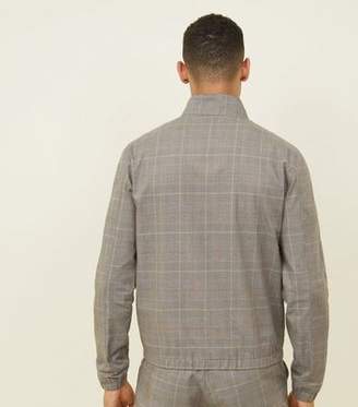 New Look Grey Check Harrington Jacket