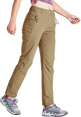 Rdruko Hiking Trousers for Women Lightweight Quick Dry Outdoor Camping  Walking Trekking Pants with Zip Pockets Elasticated Waist Khaki XL -  ShopStyle