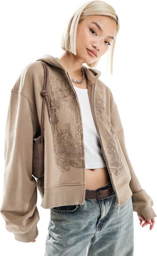 Weekday Essence hoodie in green ShopStyle