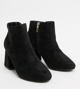 wide fit black heeled boots